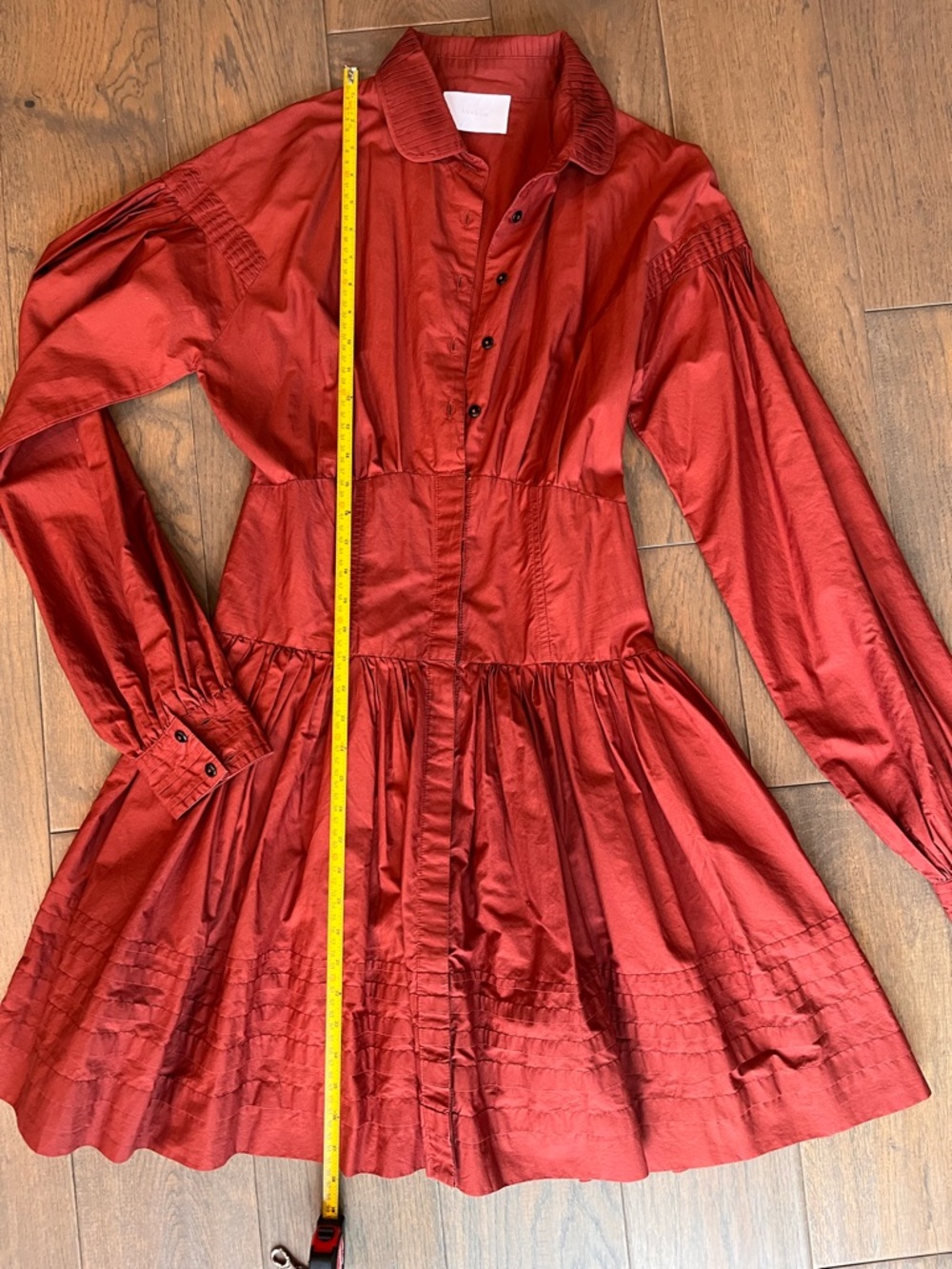 Merlette Mini Dress in Burnt Red/Orange 100% cotton, over usd 500 value